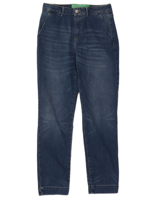 Jeans slim da donna Benetton UK 8 piccoli W26 L27 cotone blu