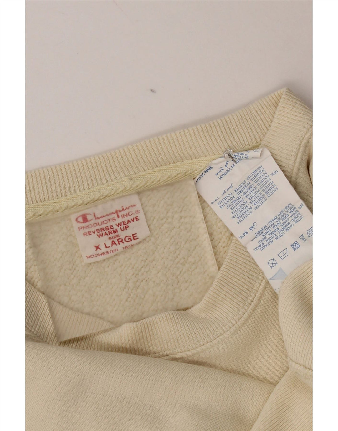 Champion Mens Sweatshirt Jumper XL Beige Cotton