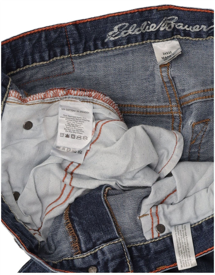 EDDIE BAUER Mens Straight Jeans W34 L30 Blue Cotton