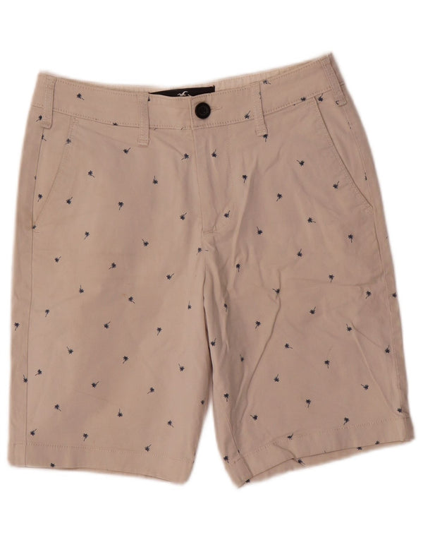 Hollister Mens Regular Chino Shorts W26 Small Beige Floral Cotton