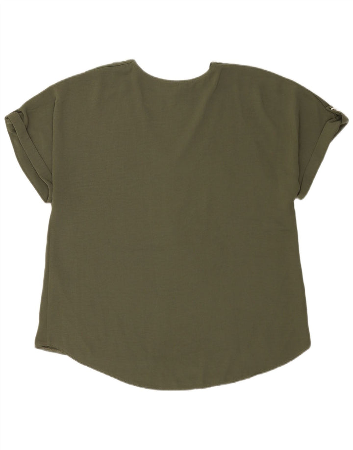 Lipsy Womens Oversized Blouse Top UK 16 Large Green Polyester