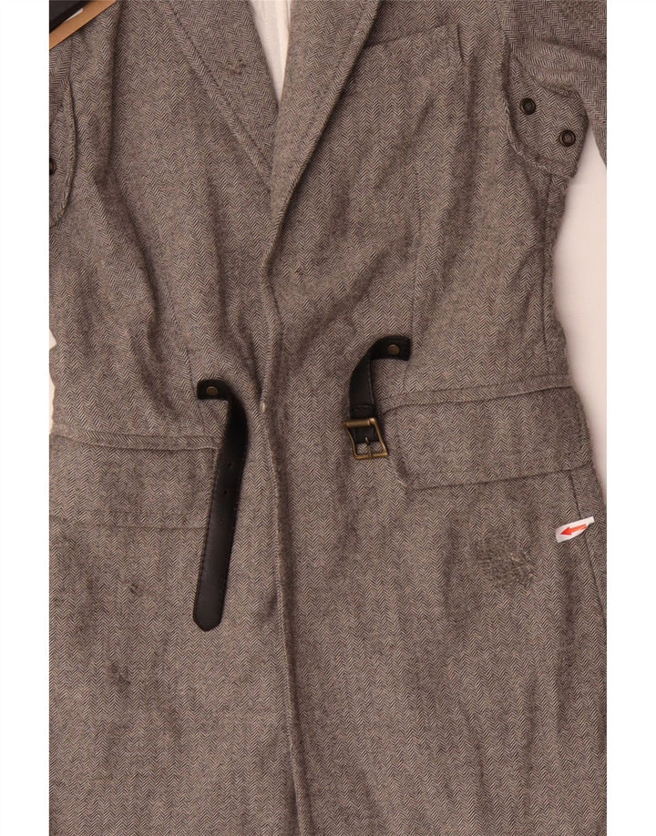 Cappotto Donna Dsquared2 IT 42 Lana Spinata Grigio Medio