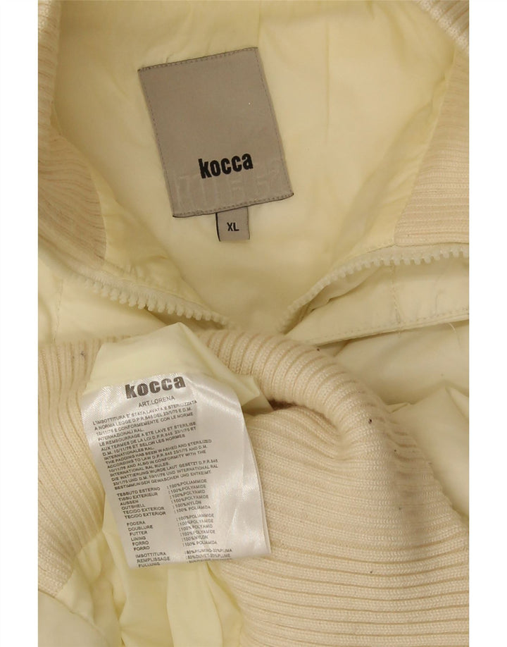 KOCCA Wattierte Damenjacke mit Kapuze, UK 18 XL, gebrochenes Weiß, Polyamid