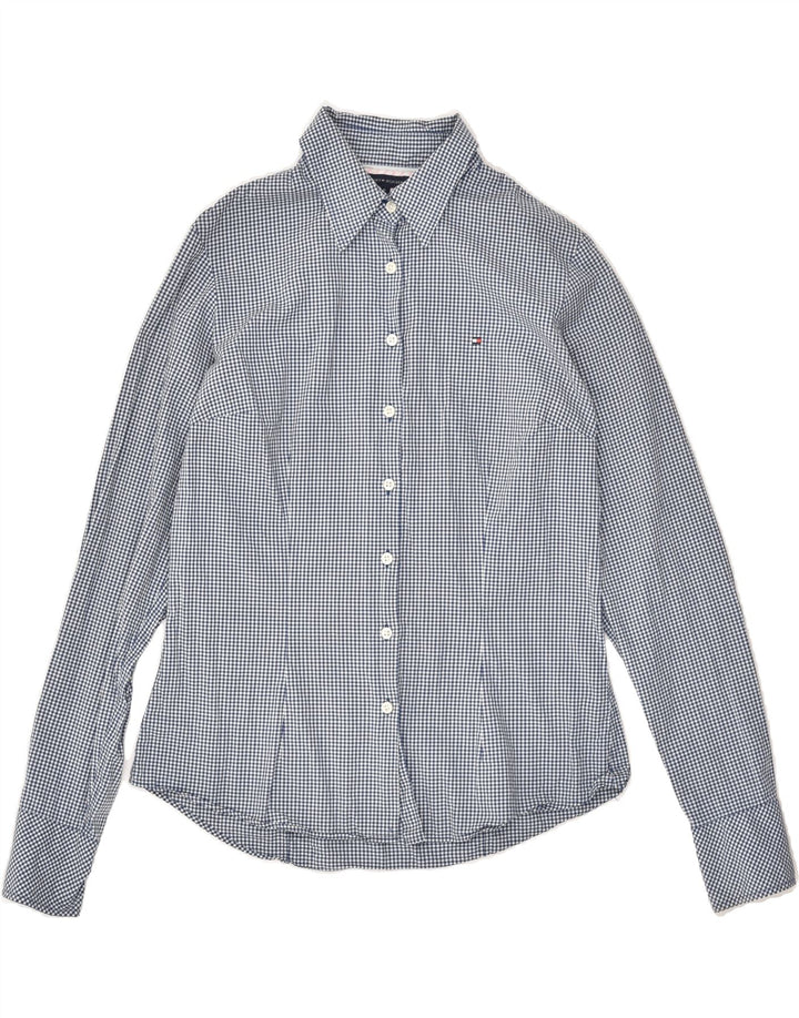 TOMMY HILFIGER Womens Shirt US 6 Medium Blue Gingham Cotton | Vintage Tommy Hilfiger | Thrift | Second-Hand Tommy Hilfiger | Used Clothing | Messina Hembry 