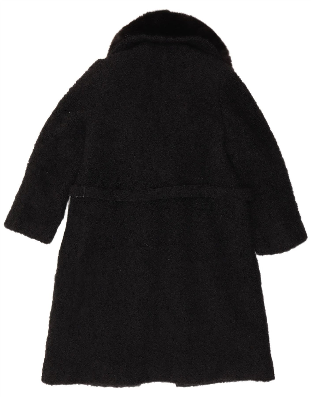 VINTAGE Womens Open Overcoat UK 12 Medium Black