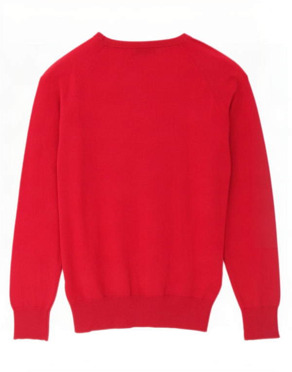 Zara Damen-Cardigan-Pullover UK 14 Große rosa Baumwolle