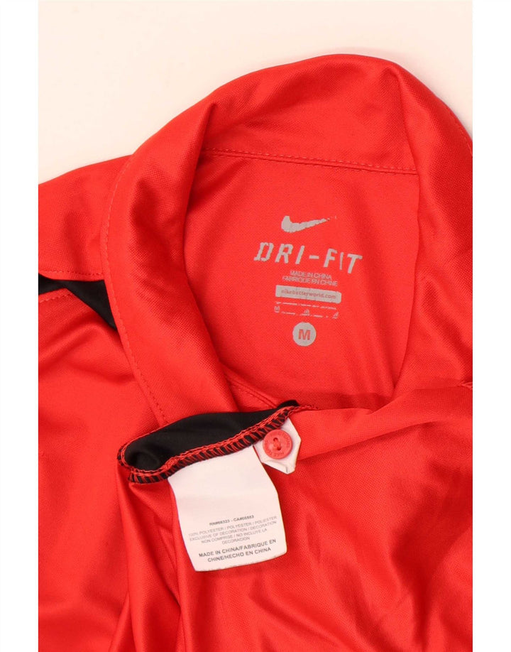 Polo Nike da uomo Dri Fit in poliestere color block rosso medio