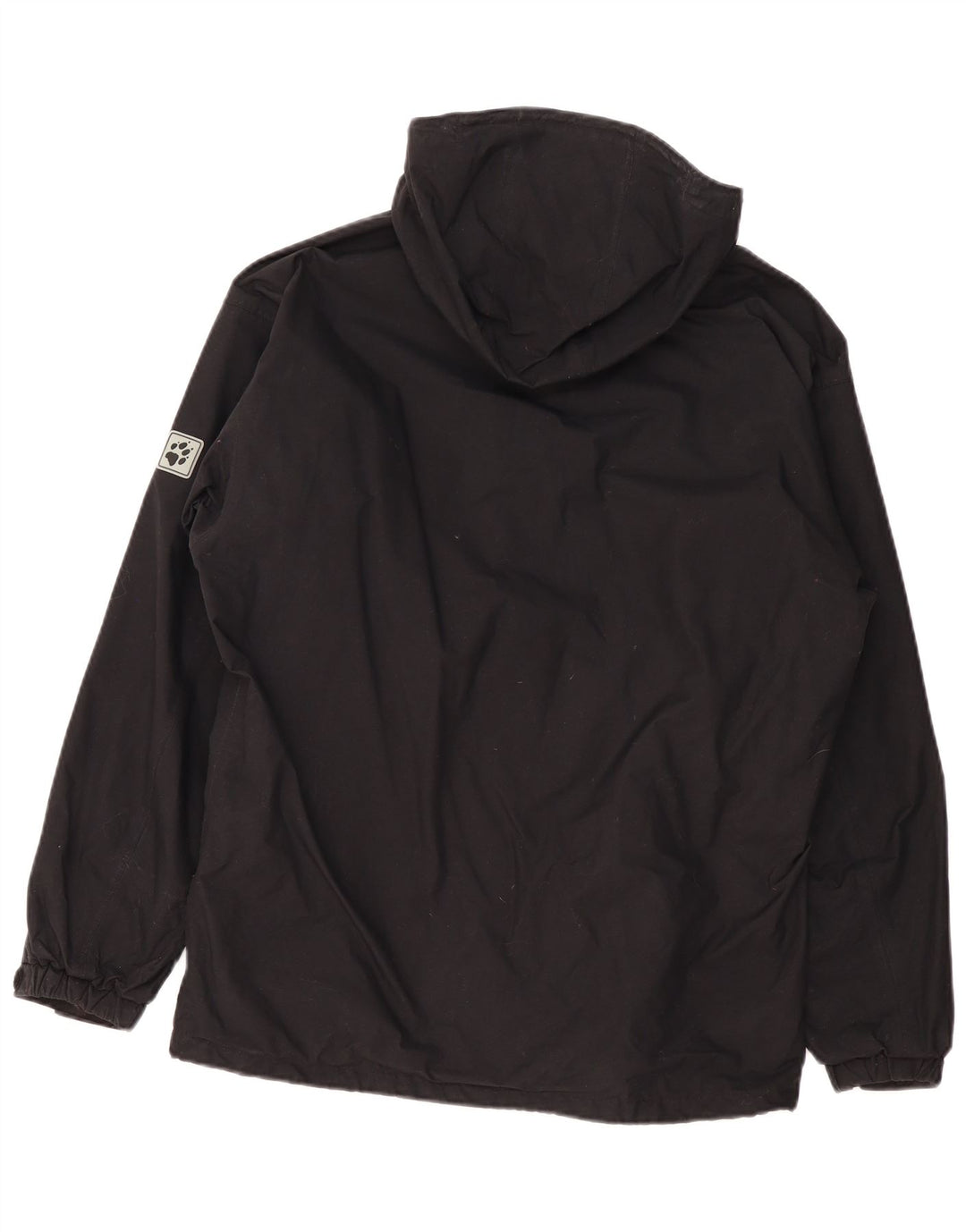 Jack Wolfskin Mens Hooded Rain Jacket UK 36/38 Medium Black Polyamide