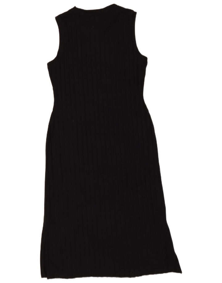 Marks & Spencer Womens Sleeveless Sheath Dress UK 14 Large Black Polyester
