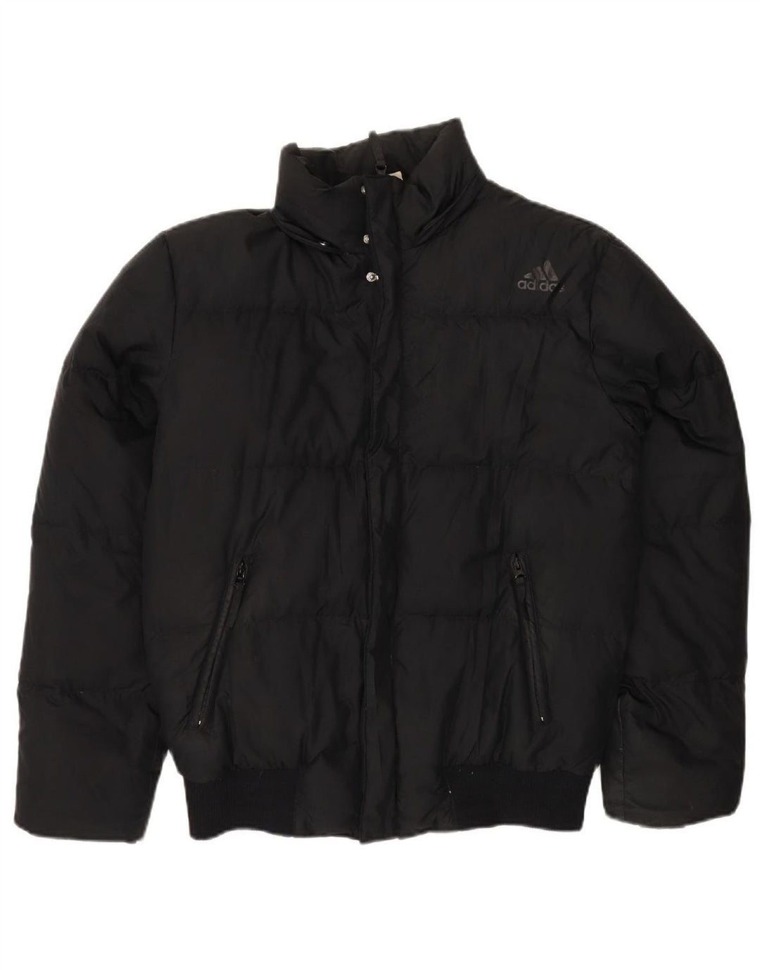 ADIDAS Mens Padded Jacket UK 38/40 Medium Black Polyester Vintage Adidas and Second-Hand Adidas from Messina Hembry 