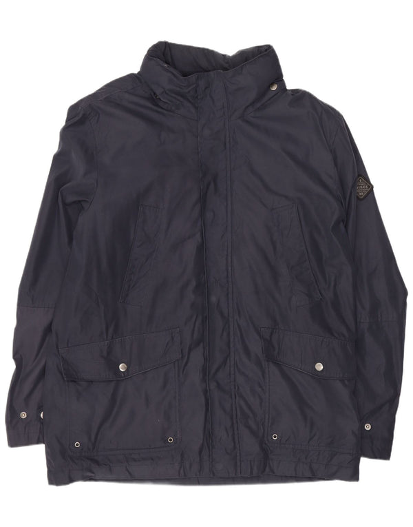 Joules Mens Hooded Utility Jacket UK 40 Large Navy Blue Polyester
