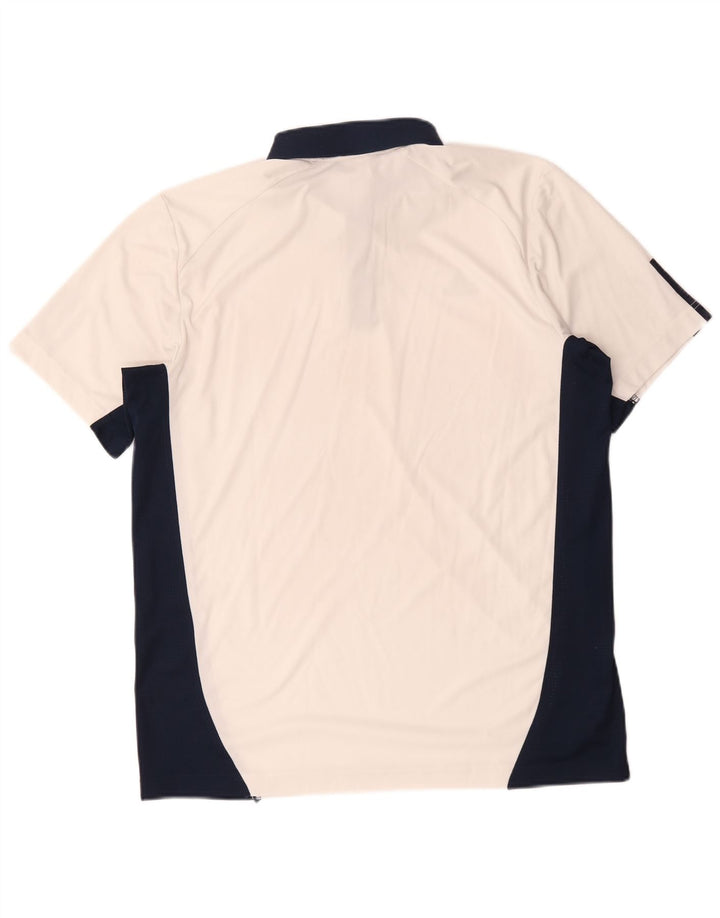 Adidas Mens Climacool Polo Shirt Large White Colourblock Cotton