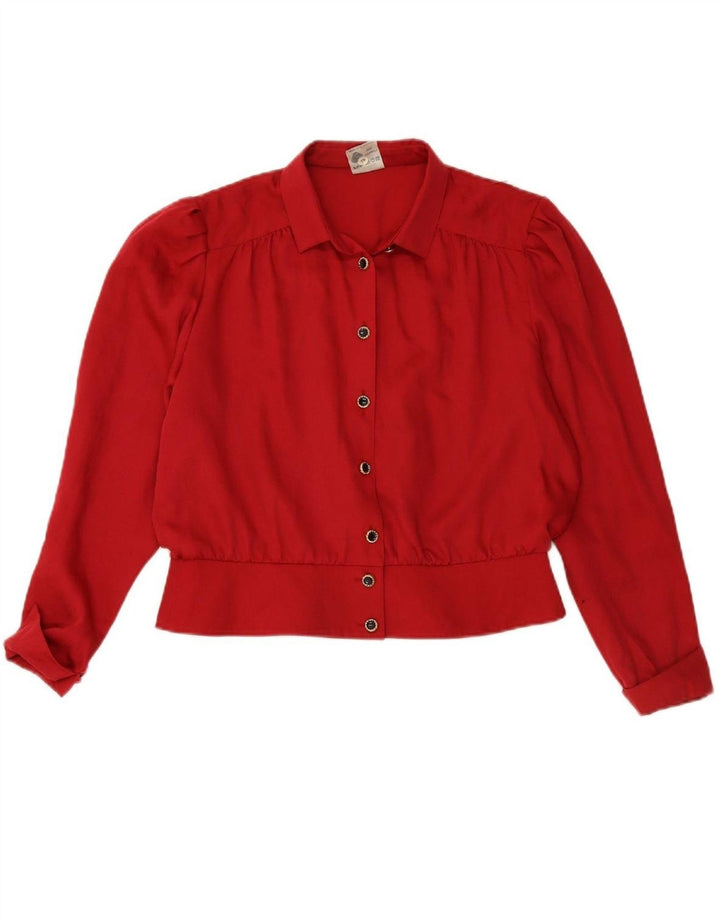 FRANKENWALDER Womens Oversized Shirt Blouse EU 40 Medium Red Wool