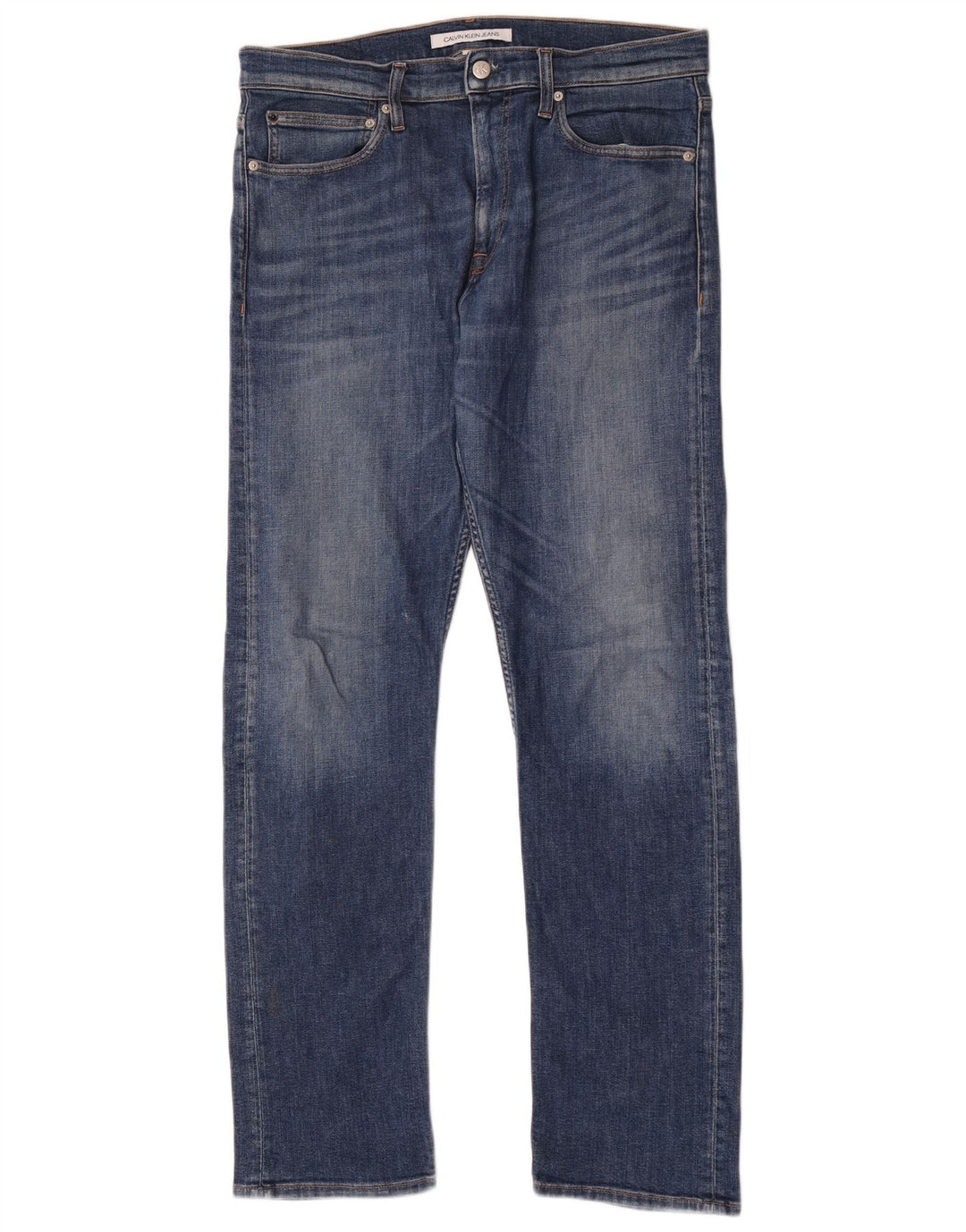 Calvin Klein Mens Straight Jeans W34 L32 Blue