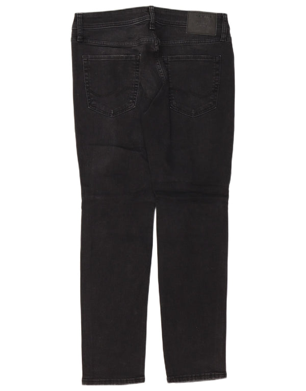 Мужские потертые узкие джинсы GLENN Jack & Jones W32 L30, черный хлопок