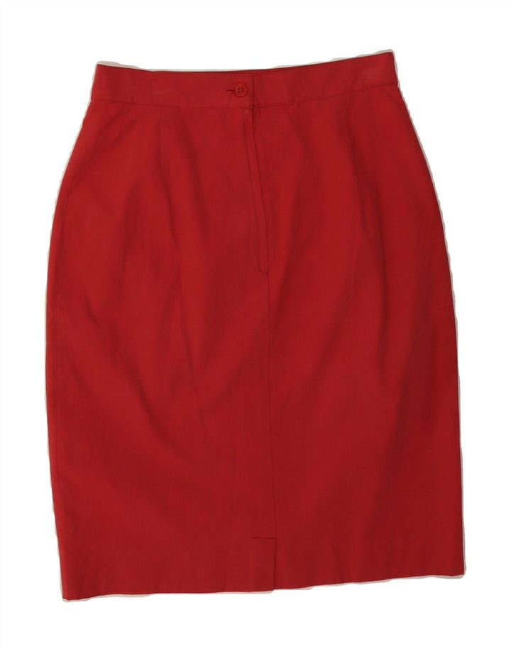 VINTAGE Womens Pencil Skirt IT 42 Medium W26 Red Cotton Vintage Vintage and Second-Hand Vintage from Messina Hembry 