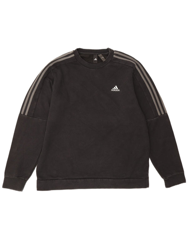 Adidas Mens Sweatshirt Jumper Large Black Cotton