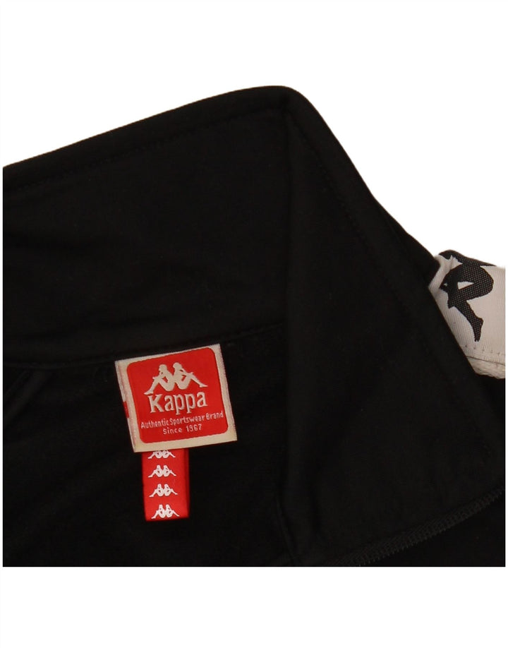 Kappa Womens Graphic Tracksuit Top Jacket UK 10 Small Black Colourblock