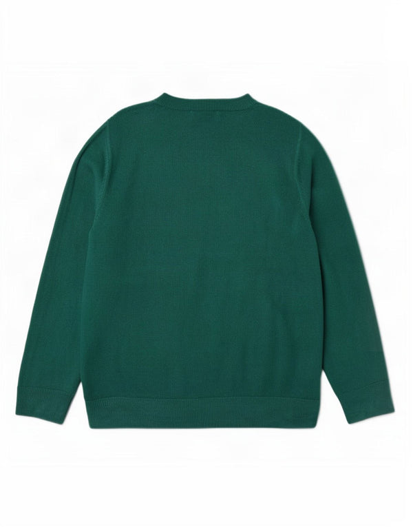 Marks & Spencer Womens Crew Neck Jumper Sweater UK 14 Medium Green Acrylic