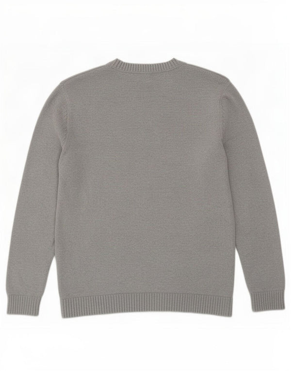 Maglione maglione con scollo a barca da donna Tommy Hilfiger UK 14 Cotone grigio medio