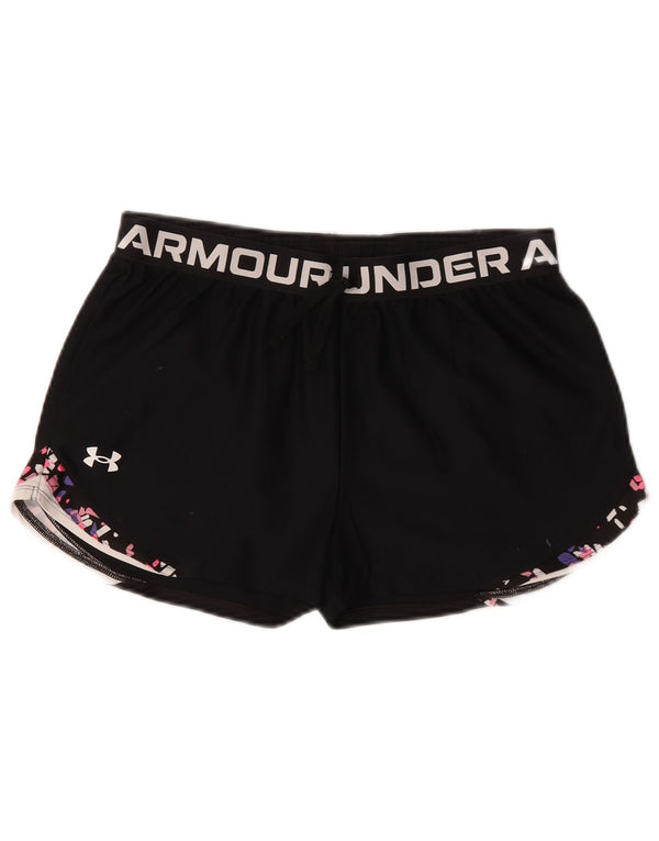 Under Armour Heat Gear Graphic Sportshorts für Mädchen, 13–14 Jahre, XL, Schwarz
