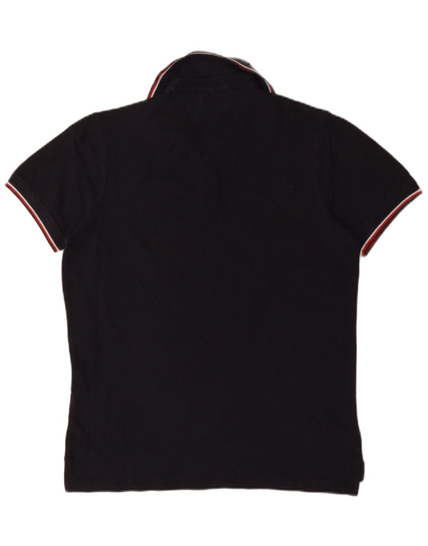 Tommy Hilfiger Mens Slim Fit Polo Shirt Medium Navy Blue Striped Cotton