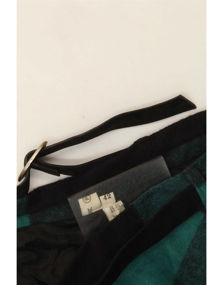 Vintage Γυναικεία Flared Φούστα IT 42 Medium W26 Black Check Wool