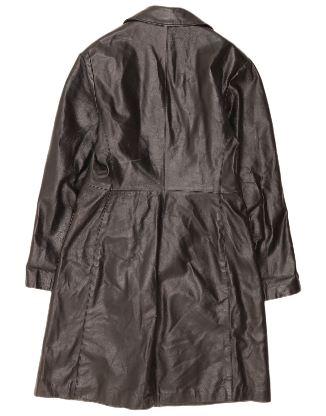 Vintage Womens Leather Coat IT 46 Large Black