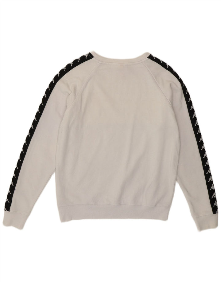 Felpa grafica da donna KAPPA Maglione UK 14 Medium White Colourblock