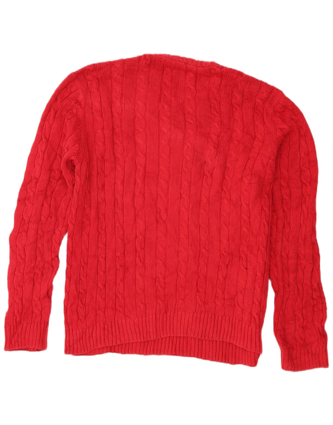 Chaps Mens Crew Neck Jumper Sweater Large Red Cotton