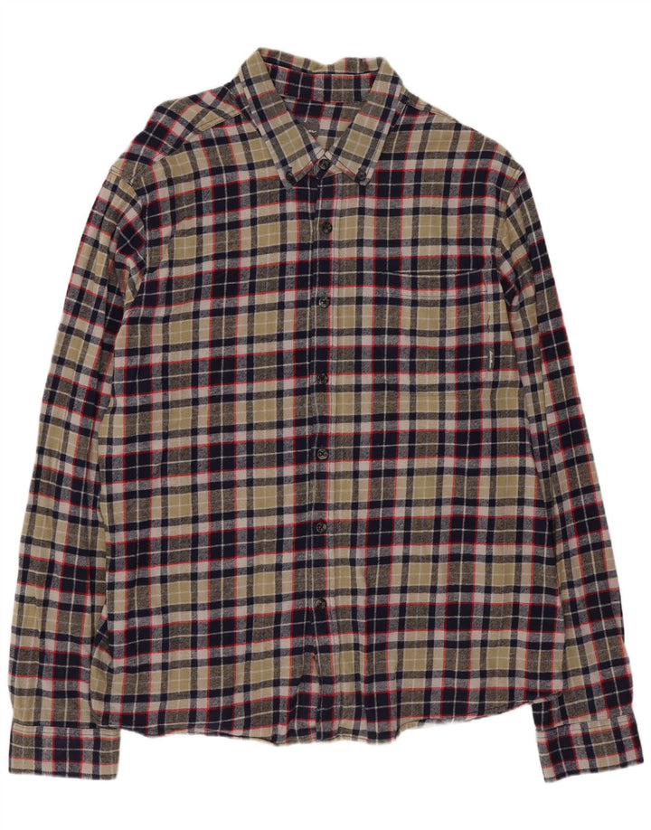 Camisa masculina de flanela Eddie Bauer XL verde xadrez