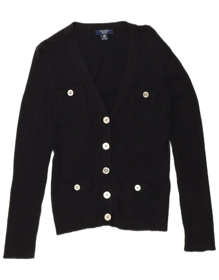 Maglione cardigan Petite da donna Chaps UK 14 Cotone nero medio