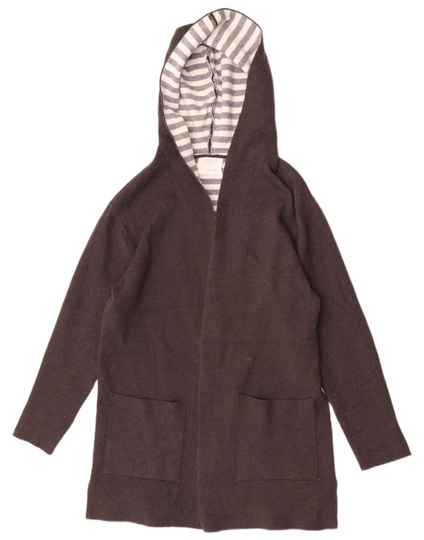 Zara Cardigan long à capuche pour fille 13-14 ans Gris Viscose