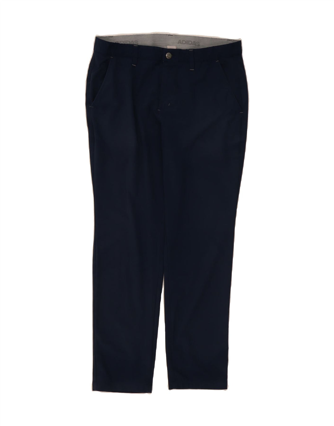 ADIDAS Womens Straight Chino Trousers W34 L30 Navy Blue Polyester Vintage Adidas and Second-Hand Adidas from Messina Hembry 