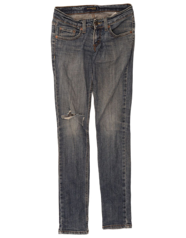 Levi's Womens 524 Too Superlow Distressed Skinny Jeans US 0 XS W30 L30 Blå