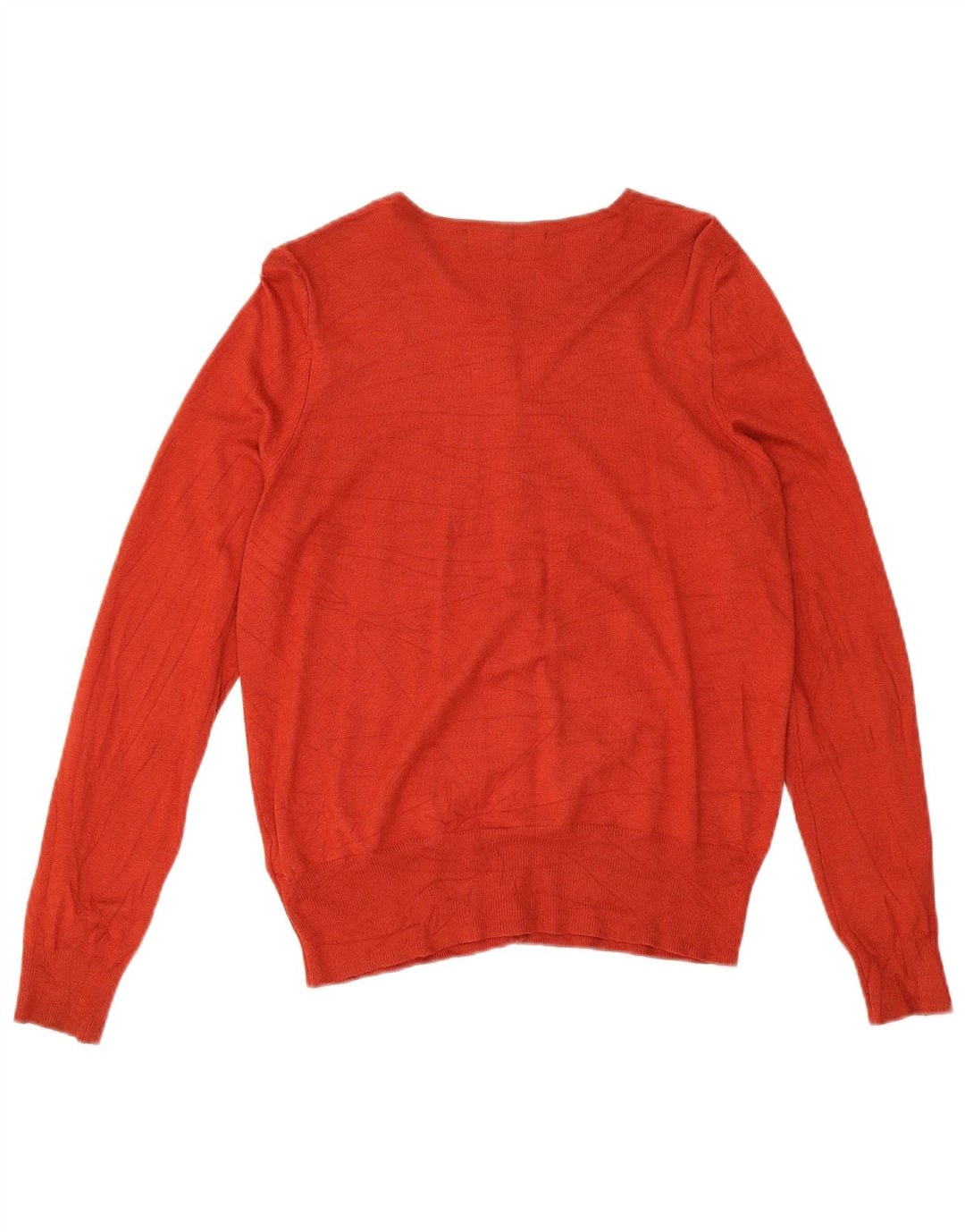 Marks & Spencer Womens Cardigan Sweater UK 14 Medium Orange Viscose