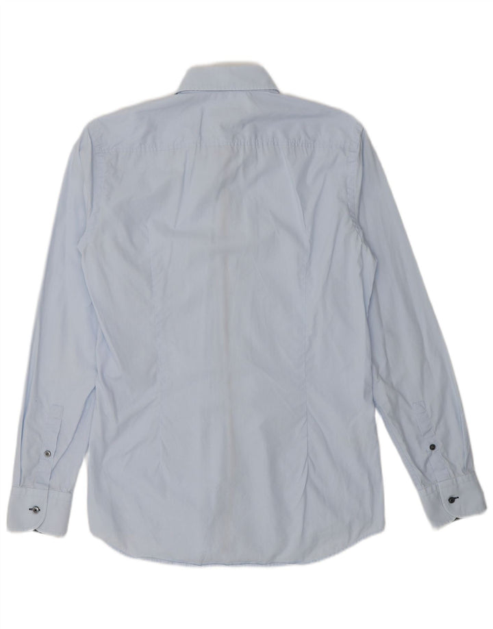 HUGO BOSS Mens Slim Fit Shirt Size 15 38 Medium Blue Cotton