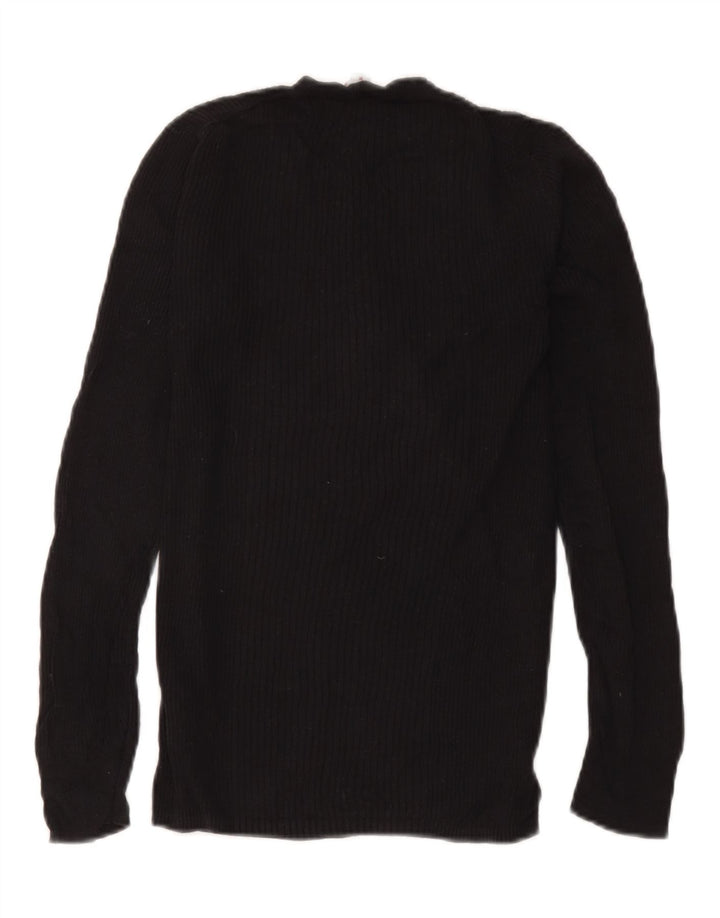 Gap Womens Knit Regular Fit Top Langærmet UK 12 Medium Black Viscose