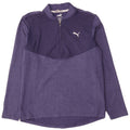 Puma Herren-Oberteil mit Reißverschluss, langärmlig, klein, blau, Farbblock-Polyester