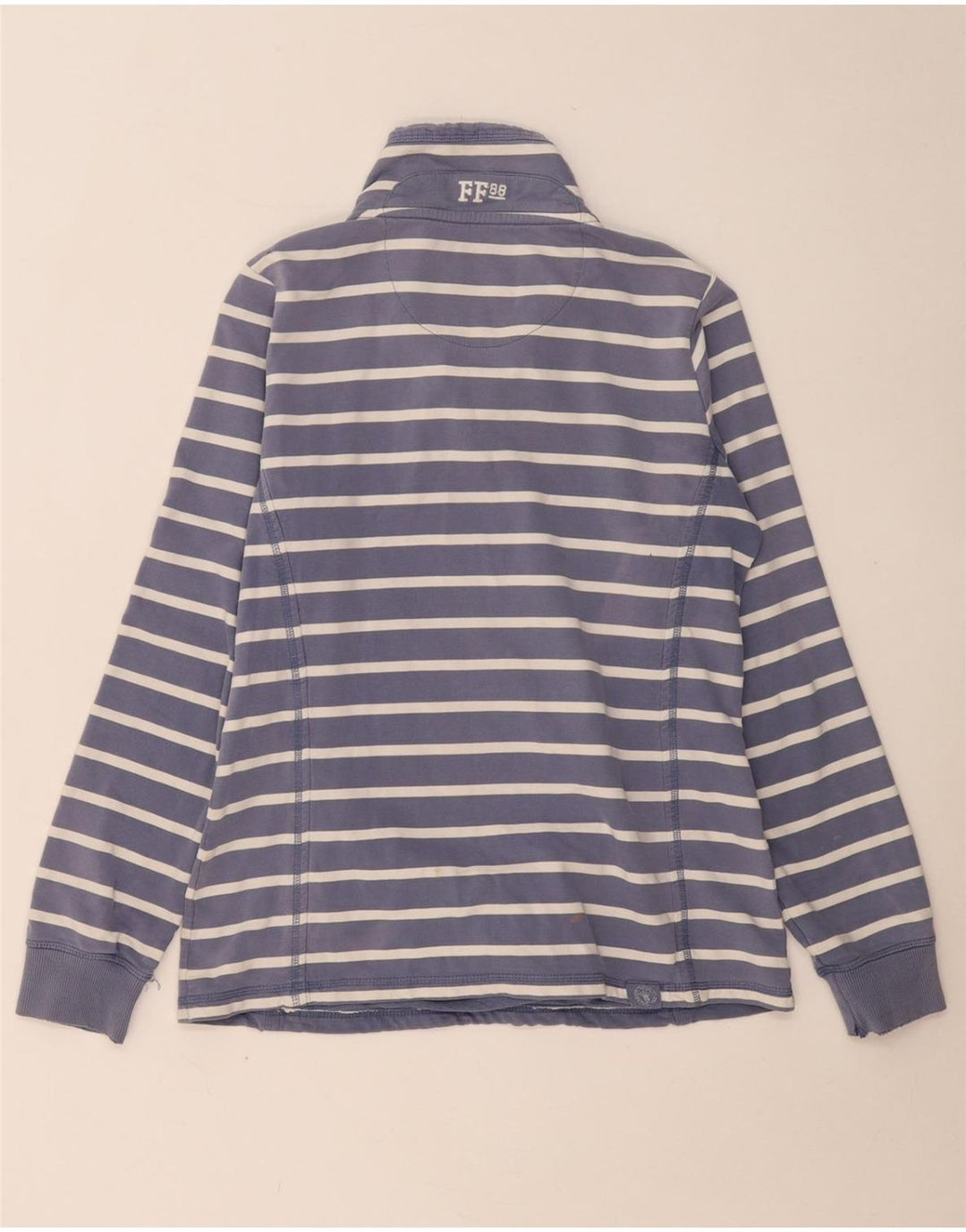 FAT FACE Womens Oversized Sweatshirt Jumper UK 10 Small Navy Blue Striped
