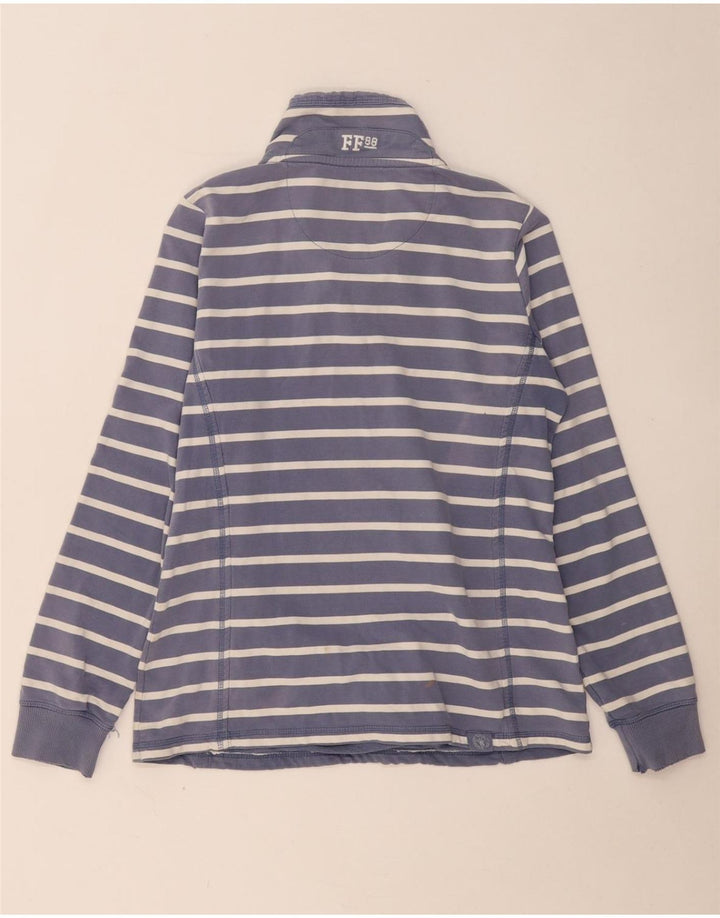 FAT FACE Womens Oversized Sweatshirt Jumper UK 10 Small Navy Blue Striped