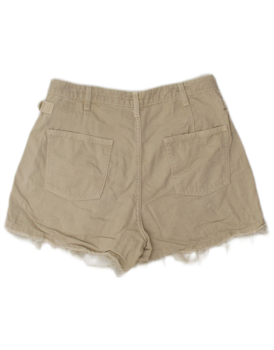 Zara Womens Denim Hot Pants EU 38 Small W28 Beige Cotton