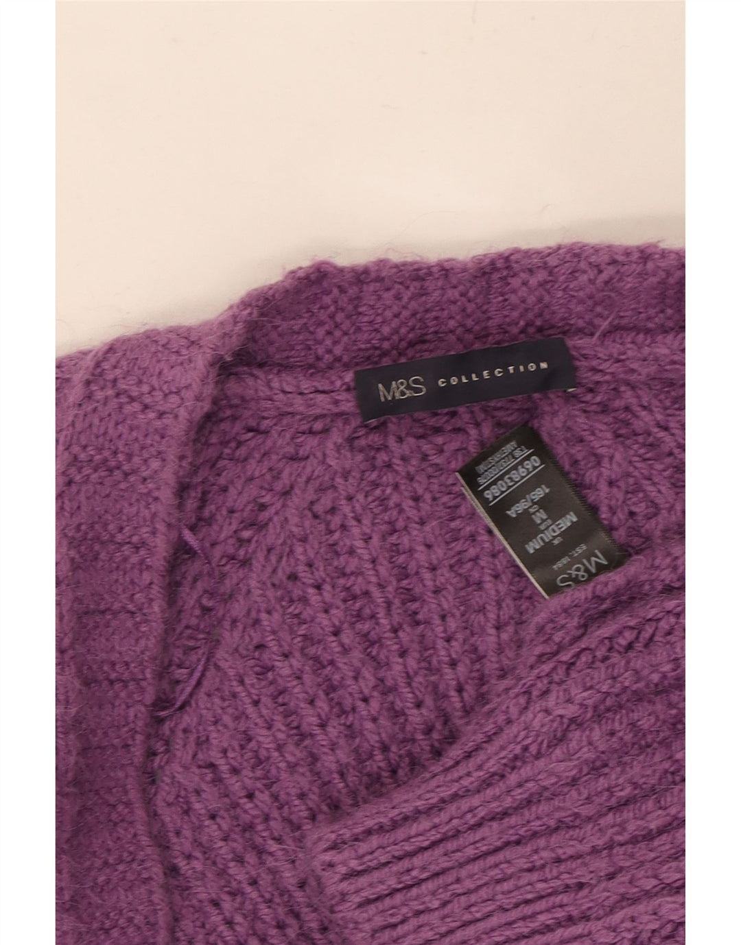 MARKS & SPENCER Womens Oversized Open Cardigan Sweater UK 14 Medium Purple Vintage Marks & Spencer and Second-Hand Marks & Spencer from Messina Hembry 