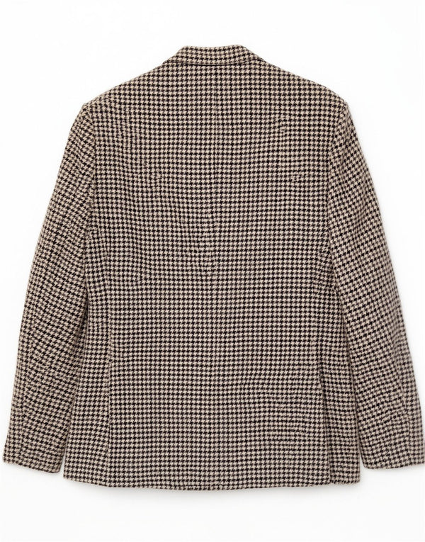 Vintage Ανδρικό σακάκι 2 κουμπιών UK 36 Small Grey Houndstooth Wool