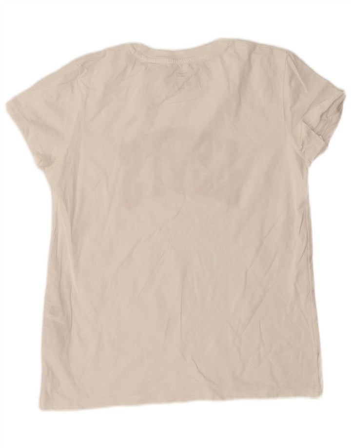 Levi's Womens Graphic T-Shirt Top UK 14 Mittelweiße Baumwolle