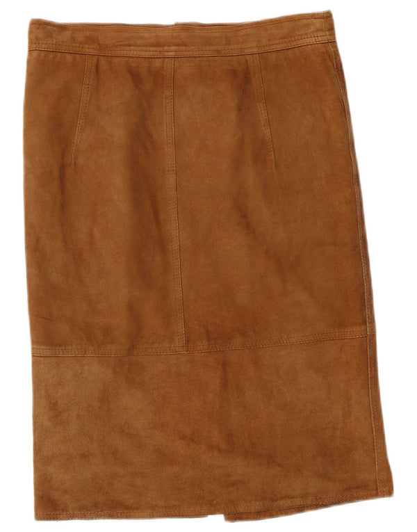 Vintage Γυναικεία Suede ίσια φούστα W30 Medium Beige