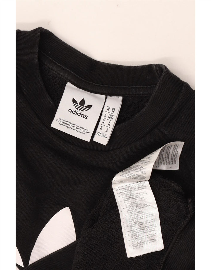 Adidas Mens Graphic Sweatshirt Jumper Medium Black Cotton