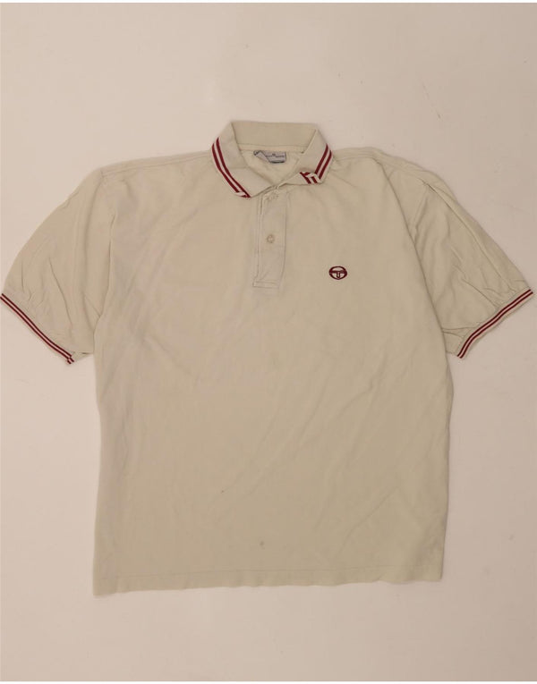 Sergio Tacchini Polo Homme 2XL Coton Rayé Blanc Cassé