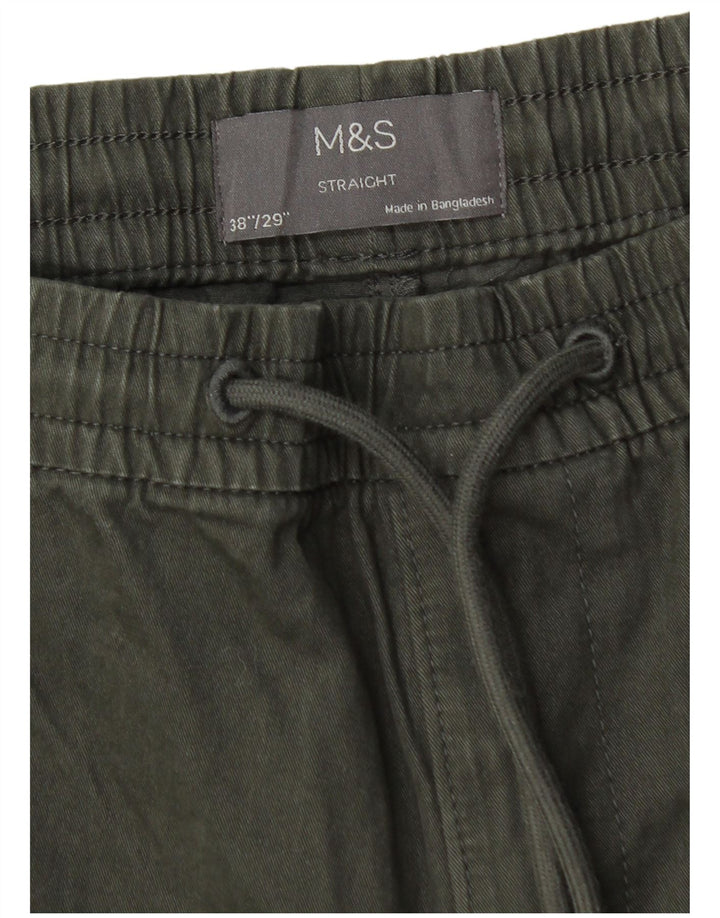 Pantaloni chino dritti da uomo Marks & Spencer W38 L29 verdi