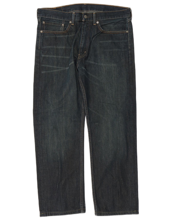 Levi's Mens 505 egyenes farmer W34 L28 sötétkék pamut